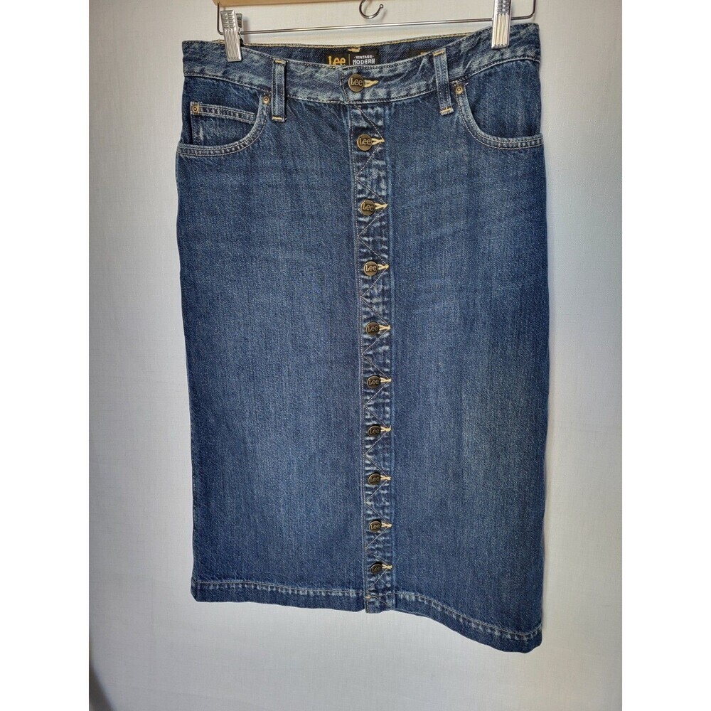 Lee Vintage Modern Women's High Rise Midi Skirt Size 30